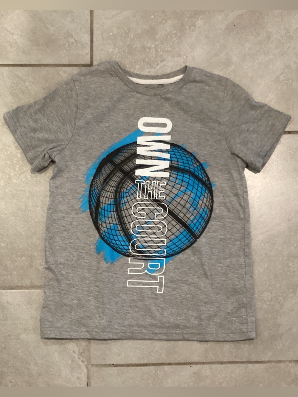 Boys' Gray 'Own The Court' Basketball Graphic Tee